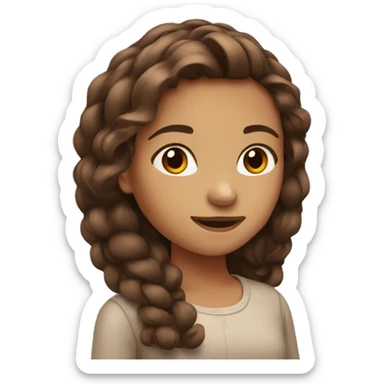 Girl with Brown Haie sticker