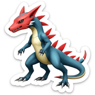 Shiny Cool Futuristic Smooth Salandit-Zeraora-Lombax-Sergal-Zangoose-Cyclizar-Genesect-Pokémon, full body sticker