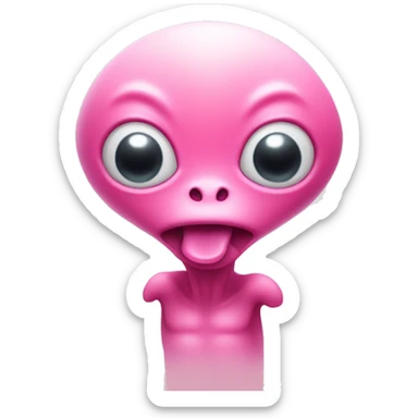 Cute little pink alien sticking out it’s small little tongue  sticker
