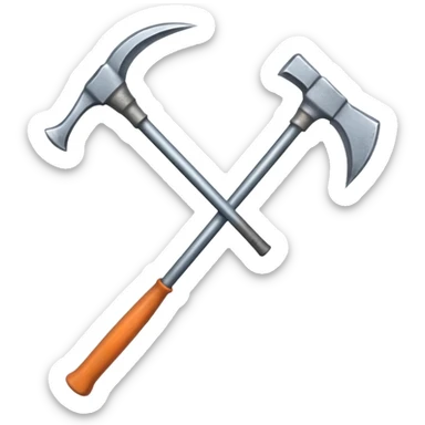 a double-ended pickaxe with identical sharp tips for mining ore sticker
