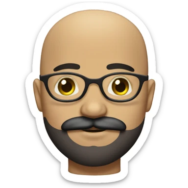 Extra gay pride bald Mexican boy with big handlebar mustache sticker