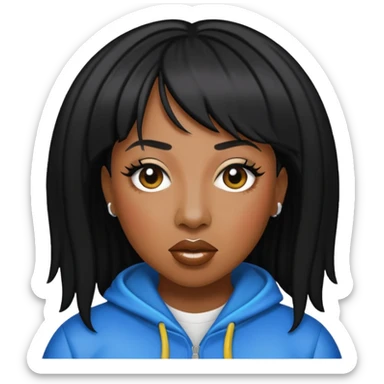 Missy Elliott with black hair sticker