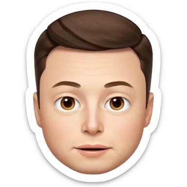 Elon Musk's face in the style of IOS memoji sticker