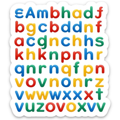 Swedish alphabet abcsefghijklmnopqestuvwxyzsåäö sticker