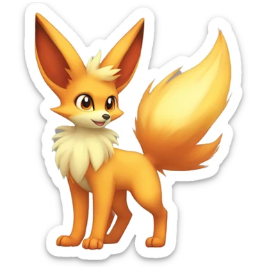  Fennekin-Flareon—Vulpix-Fakemon Full body sticker