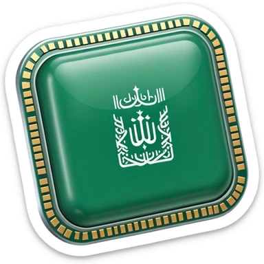 Saudi Arabian flag with a microchip sticker