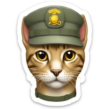 military cat Ukrainian marines sticker