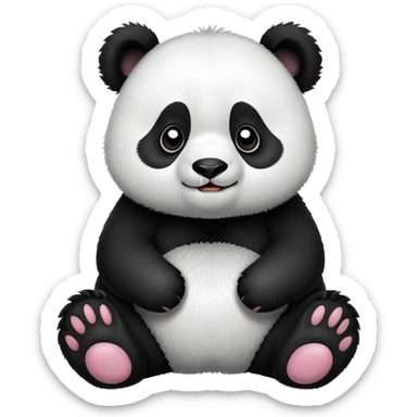 cute panda with grimacing face and paws on cheeks sticker