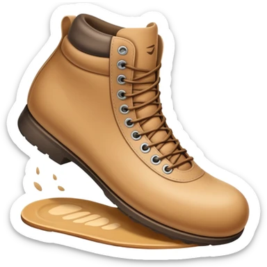 a full human leg with a sneakered foot pressing down on the ground. The shoe sole touches the floor, and directly beneath it a fresh shoe print is clearly visible. Rounded, glossy, smooth, soft shadows, white background.





 sticker