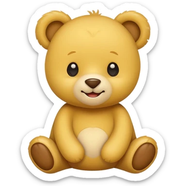 Cute flat-style teddy bear icon for infant daycare. like apple emoji teddy bear
 sticker