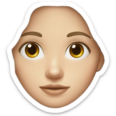 white girl with wavy long dark hair, freckles and dark brown eyes sticker