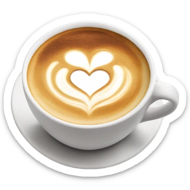 Latte with heart latte art sticker