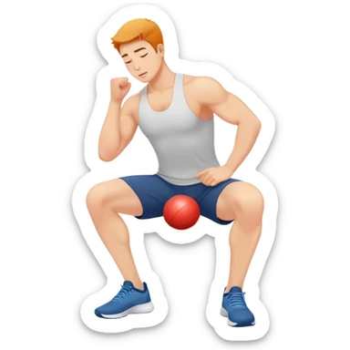 person exercising with good pain, optimal workout sticker