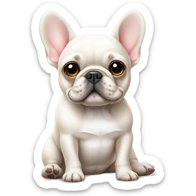 cute french bulldog sitting sticker