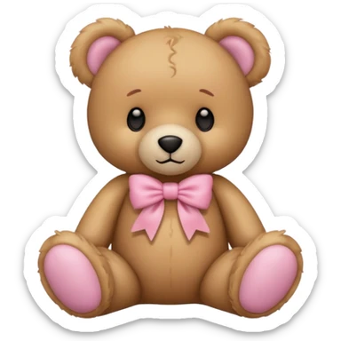pink bow teddy solo sticker