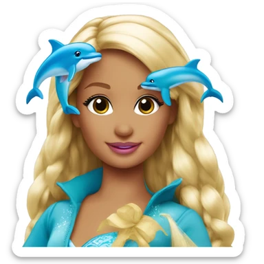 barbie magic dolphin sticker