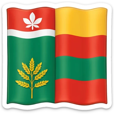 The herb of Rokiškis as a flag: devided in 4 parts... sticker