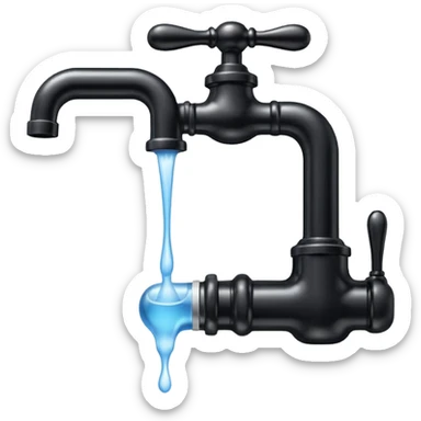 
water pouring from an old tap, 1980 sticker