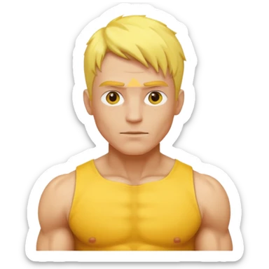 Male core muscles yellow default skin and hair sticker