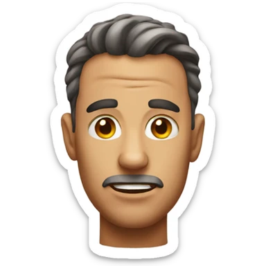 Face emoji looking like what the hell  sticker