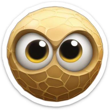 3d sphere with a cartoon Cave Spider skin texture with big feminine eyes sticker