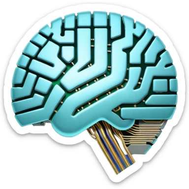 3D circuit board brain sticker