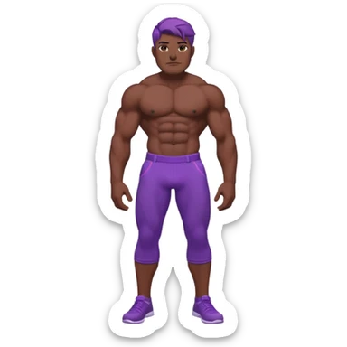 A big green man with abs and purple pants sticker