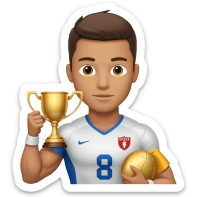 football player gold trophy sticker