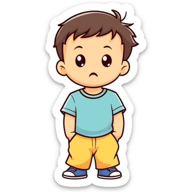 Toddler boy being sassy and funny sticker
