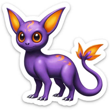 Shiny Duskull-Salandit-Espeon-Fakémon-hybrid-creature (full body)  sticker