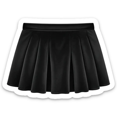 super realistic black velvet mini skirt isolated sticker