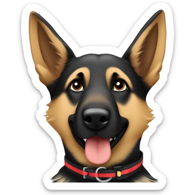 Belgian German shepherd dog with a collar that says “London” sticker