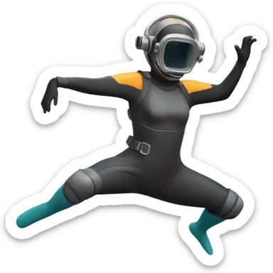 "Design an emoji of a woman dancing in a diving suit." sticker