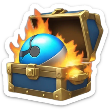 Pokemon Game LootCase Color Blue Fire Flame Rich Treasure Legendary Epic Pokeballs and Pokemons Inside this have Shiny Glow sticker