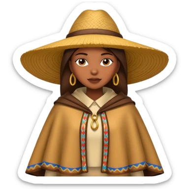 brown skin woman with fashion pancho sticker