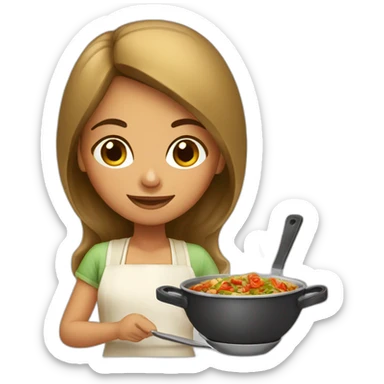 brazilian girl cooking persian food sticker