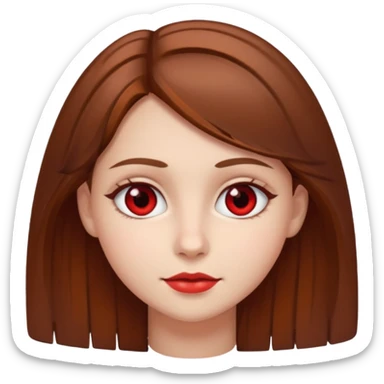 brown haired girl red rimmed eyes sticker