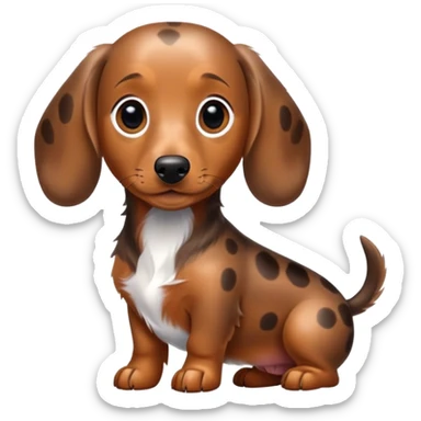 Brown dapple dachshund  sticker