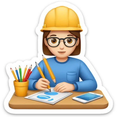 a person engaged in creative work sticker