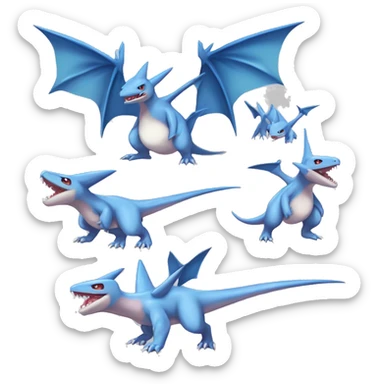 Latios-Gible-Larvitar-Salamence-Sharpedo-Gabite-Digimon Full Body sticker
