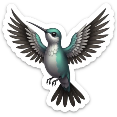creppy demon like hummingbird with  creppy and very long wings   staring in your soul crepply and deadly  sticker