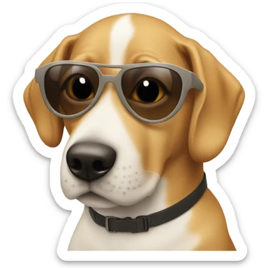 A dog wearing a pair ￼sunglasses sticker