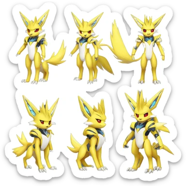 Renamon-Jolteon-Zeraora-medabot-mecha full body sticker
