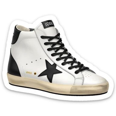 A golden goose shoe sneaker white with black heel sticker