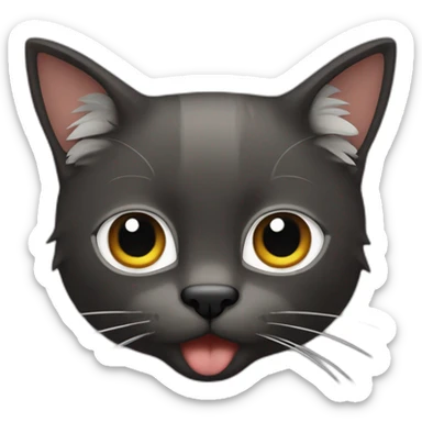 Gato con cara de rata y un diente negro sticker