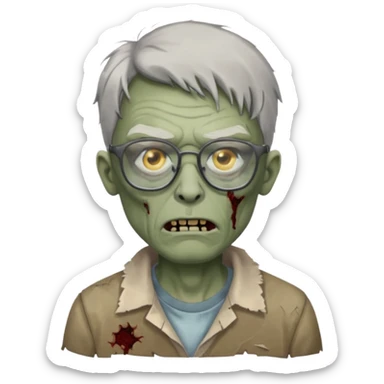 Zombie with broad glasses more visible glasses, some difference between zombie and glasses, half body sticker