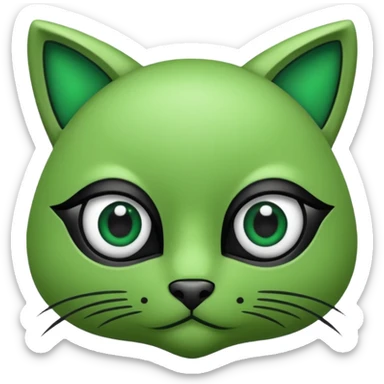 Gata con ojos verdes y negro sticker
