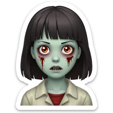Zombie girl de franja  sticker