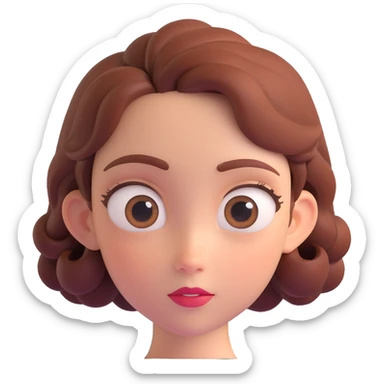 3D Disney-style portrait of a person, expressive and charming, large eyes, soft lighting, smooth skin, detailed hair, inspired by Disney animation style sticker
