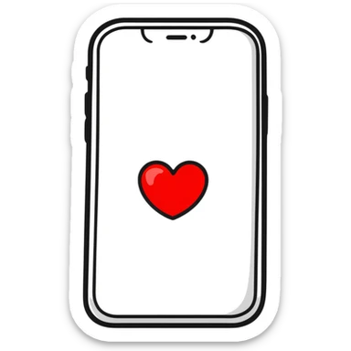 Heart with same style different color of iphone emoji sticker